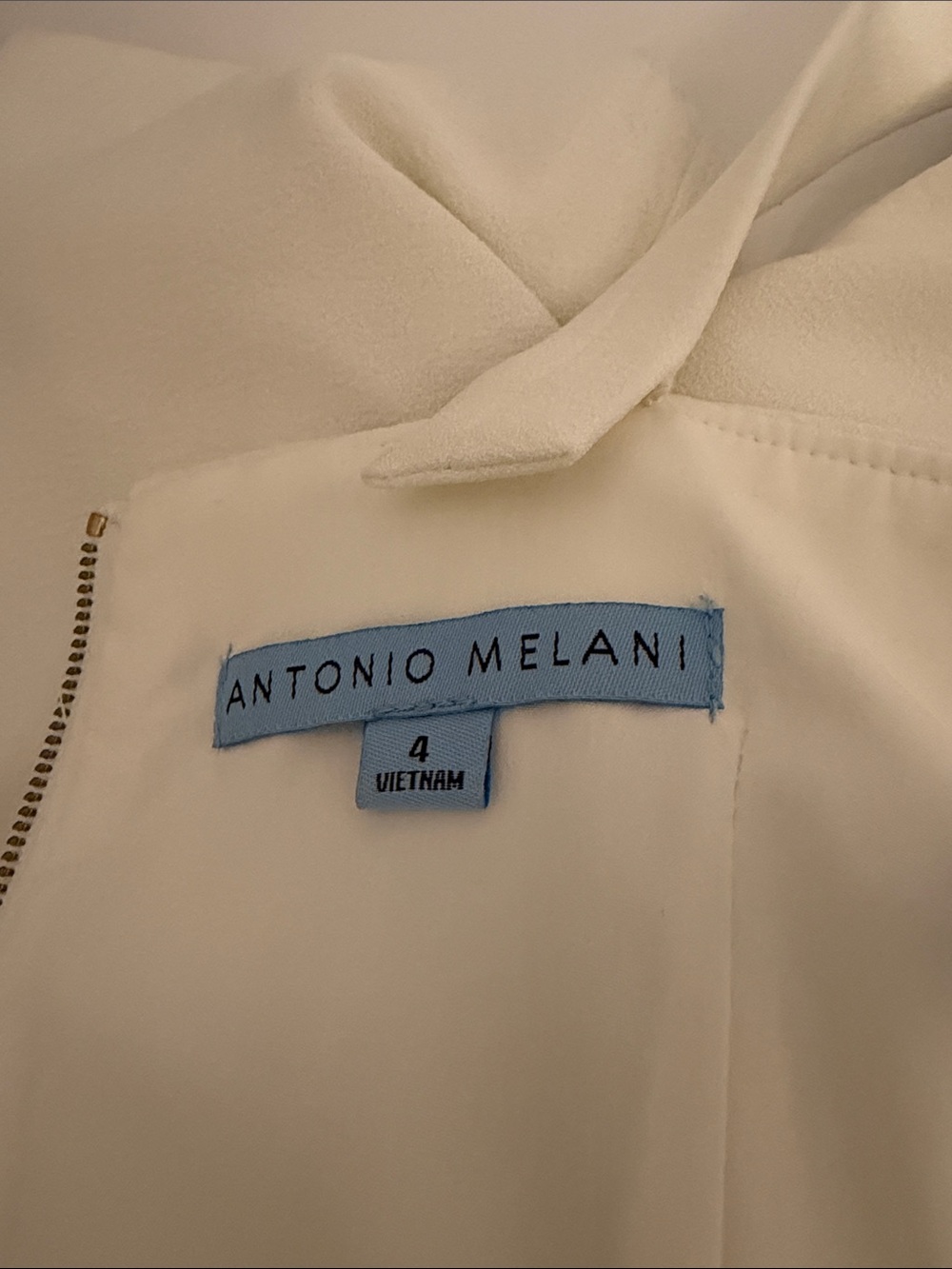 ANTONIO MELANI off white Ruffled Strap Jumpsuit size 4 - Picture 6 of 7